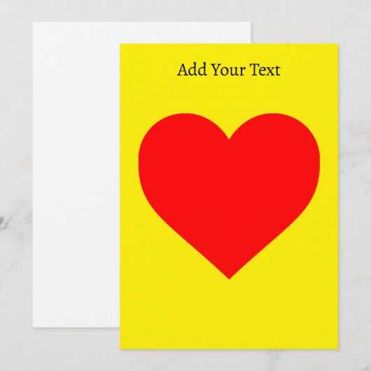 Pop Rotes Herz Einladung (Vorne/Hinten)