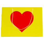 Pop Rotes Herz Große Geschenktüte (Vorderseite)