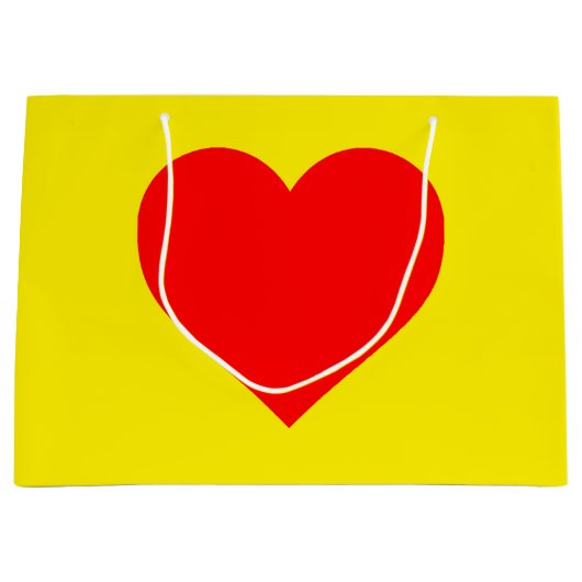 Pop Rotes Herz Große Geschenktüte (Vorderseite)