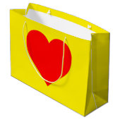 Pop Rotes Herz Große Geschenktüte (Rückseite Schrägansicht)