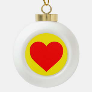 Pop Rotes Herz Keramik Kugel-Ornament