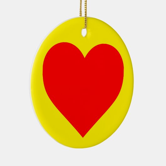 Pop Rotes Herz Keramik Ornament (Rechts)