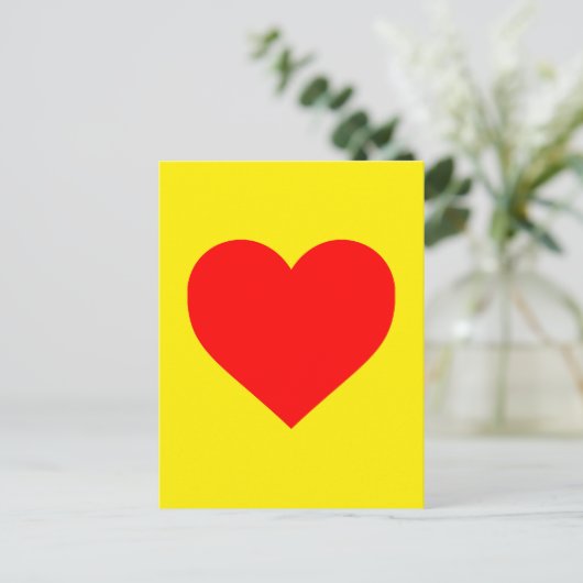 Pop Rotes Herz Postkarte (Stehend Vorderseite)