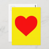 Pop Rotes Herz Postkarte (Vorne/Hinten)
