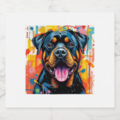 Pop Rottweiler Art � Vibrannte Splash Style Schaumweinetikett (Einzelnes Label)