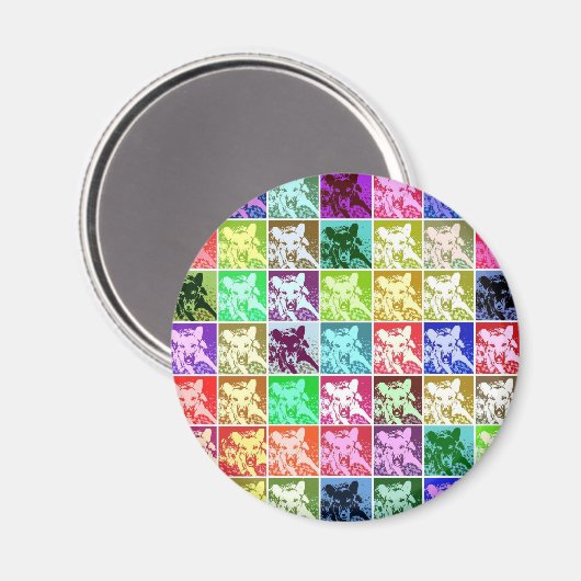 Pop Rund um den Hund Magnet (Vorderseite/Rückseite)