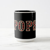 POP Rustikales Rotes Schwarzes Buffalo Schachbrett Zweifarbige Tasse (Mittel)