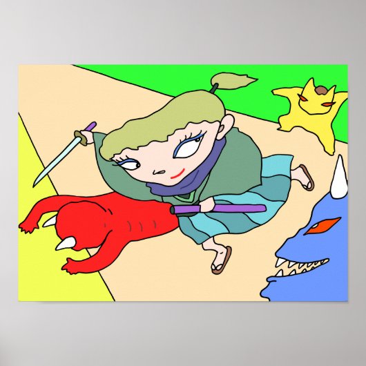 Pop-Samurai und farbenfrohe Dämonen. Poster (Vorne)