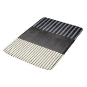 Pop - Schwarz, Grau und Creme Badematte (Schrägansicht)