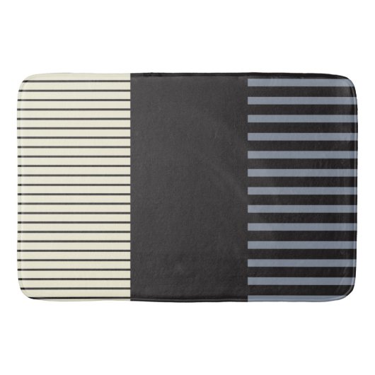 Pop - Schwarz, Grau und Creme Badematte (Vorderseite)