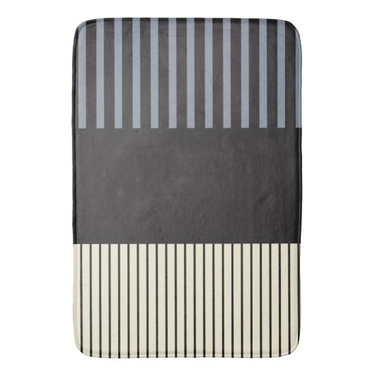 Pop - Schwarz, Grau und Creme Badematte (Vorderseite Vertikal)