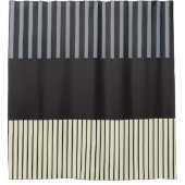 Pop - Schwarz, Grau und Creme Duschvorhang (Vorderseite)