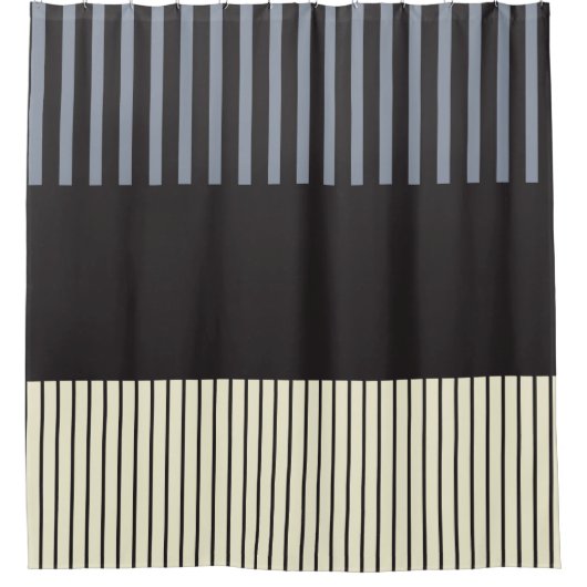 Pop - Schwarz, Grau und Creme Duschvorhang (Vorderseite)