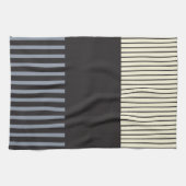 Pop - Schwarz, Grau und Creme Geschirrtuch (Horizontal)