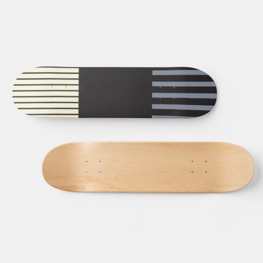 Pop - Schwarz, Grau und Creme Skateboard (Horizontal)