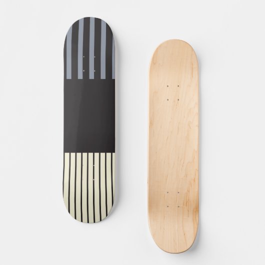 Pop - Schwarz, Grau und Creme Skateboard (Vorderseite)
