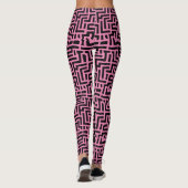 Pop Schwarz-Rosa Kunstgeflecht Leggings (Rückseite)