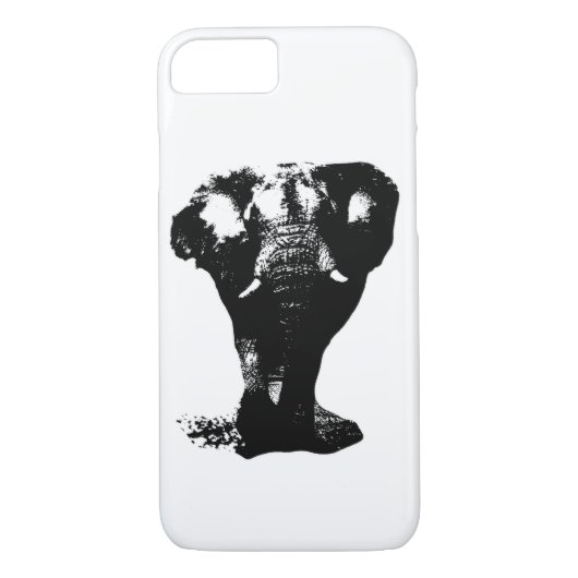 Pop Schwarz-Weiß Elefant Art Case-Mate iPhone Hülle (Rückseite)