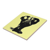 Pop Schwarz-Weiß Elefant Art Fliese (Seite)