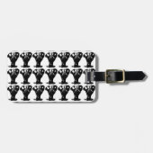 Pop Schwarz-Weiß Elefant Art Gepäckanhänger (Vorderseite horizontal)