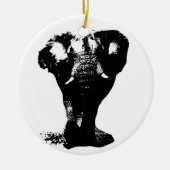 Pop Schwarz-Weiß Elefant Art Keramik Ornament (Vorne)