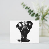 Pop Schwarz-Weiß Elefant Art Postkarte (Stehend Vorderseite)
