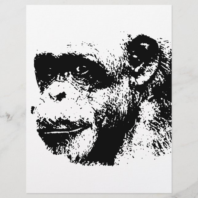 Pop Schwarz-Weiß-Schimpansen Kunst, Dichtung und M (Vorderseite)