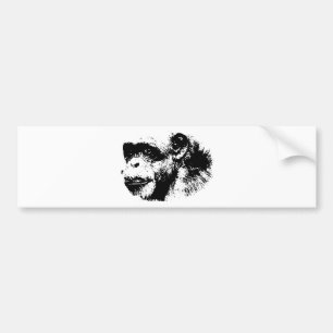 Pop Schwarz-Weiß-Schimpansen Kunst, Dichtung und M Autoaufkleber