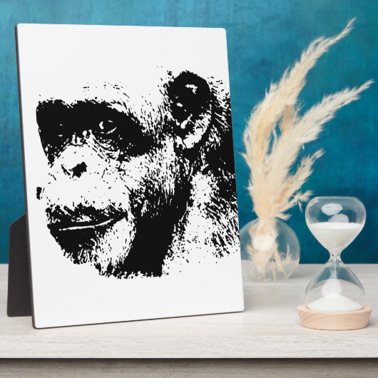 Pop Schwarz-Weiß-Schimpansen Kunst, Dichtung und M Fotoplatte (Seite)