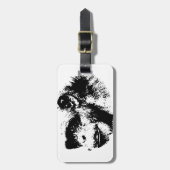 Pop Schwarz-Weiß-Schimpansen Kunst, Dichtung und M Gepäckanhänger (Vorderseite vertikal)