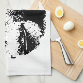 Pop Schwarz-Weiß-Schimpansen Kunst, Dichtung und M Geschirrtuch (Viertel Falte)