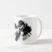 Pop Schwarz-Weiß-Schimpansen Kunst, Dichtung und M Kaffeetasse (VorderseiteRechts)