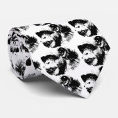 Pop Schwarz-Weiß-Schimpansen Kunst, Dichtung und M Krawatte (Gerollt)