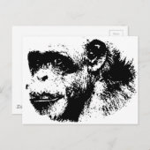 Pop Schwarz-Weiß-Schimpansen Kunst, Dichtung und M Postkarte (Vorne/Hinten)