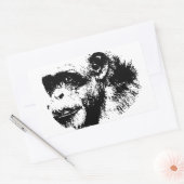 Pop Schwarz-Weiß-Schimpansen Kunst, Dichtung und M Rechteckiger Aufkleber (Umschlag)