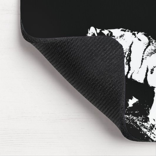 Pop Schwarz-Weiß Tiger Art Mousepad (Ecke)