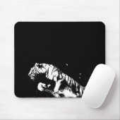 Pop Schwarz-Weiß Tiger Art Mousepad (Mit Mouse)