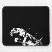 Pop Schwarz-Weiß Tiger Art Mousepad (Vorne)