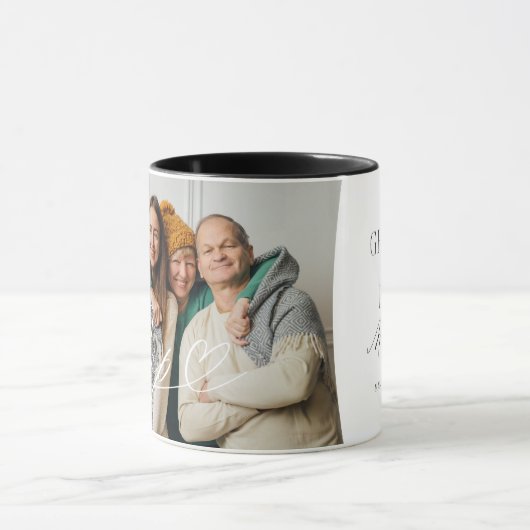 Pop Script Herzlichen Dank für jeden Augenblick Fo Tasse (Zentrum)