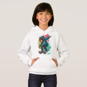 Pop Skate Monkey Kids T-Shirt Design Cool Cartoon Hoodie (Vorne ganz)