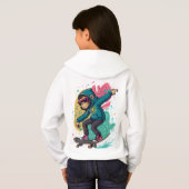 Pop Skate Monkey Kids T-Shirt Design Cool Cartoon Hoodie (Schwarz voll)