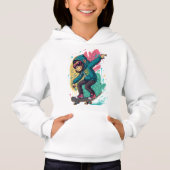 Pop Skate Monkey Kids T-Shirt Design Cool Cartoon Hoodie (Vorderseite)