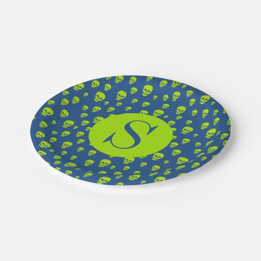 Pop Skulls Pappteller (Schrägansicht)