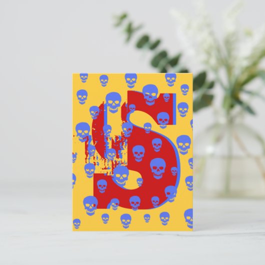 Pop Skulls Postkarte (Stehend Vorderseite)