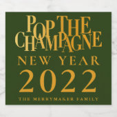 Pop Sparkling Wein Neujahr Flasche Etikett Aufkleb (Einzelnes Label)