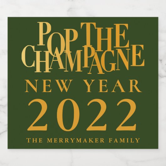 Pop Sparkling Wein Neujahr Flasche Etikett Aufkleb (Einzelnes Label)