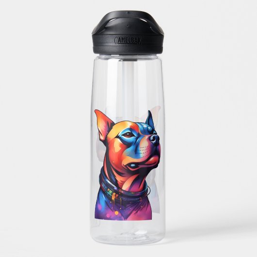 Pop Staffordshire Bull Terrier Art, Trinkflasche (Rückseite)
