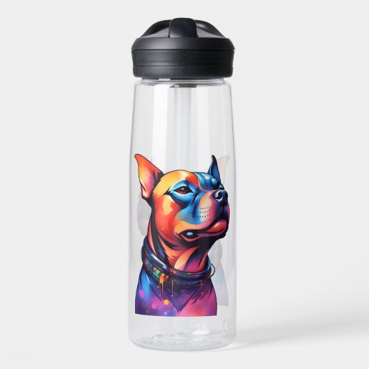 Pop Staffordshire Bull Terrier Art, Trinkflasche (Vorne)