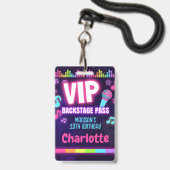 Pop Star Birthday VIP Backstage Pass Lanyard Ausweis (Vorderseite mit Schlüsselband)
