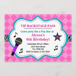 Pop Star Geburtstag Einladung Rock Star Girl